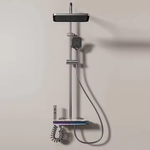 Pantalla digital LED Sistema <span class=keywords><strong>mezclador</strong></span> de <span class=keywords><strong>ducha</strong></span> de piano montado en la pared Nuevo diseño Latón Iluminación ambiental Lluvia Apartamento Suave - Product Image 2