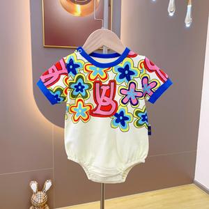 ชุดจั๊มสูทเด็กแรกเกิดผ้าฝ้ายแขนสั้นพิมพ์ลายสำหรับเด็กทารกขายส่ง - Product Image 5