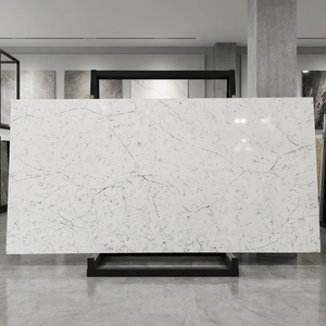 Dalle en quartz artificiel Carrara blanc doux poli de haute qualité OEM pour surface de table à manger commerciale, dessus de meuble-lavabo - Product Image 6