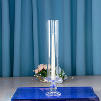 Candelabros Altos de Cristal K9 Transparente, Estilo DEXI Folk Art, Tamaños Personalizados, Centros de Mesa para Bodas, Decoración del Hogar, Regalo