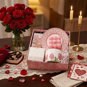 Promotional Ceramic <b>Cup</b> Plate and Scented Candle Gift Set for Corporate Women Employee Appreciation Trade Show Giveaway - Product Image 4
