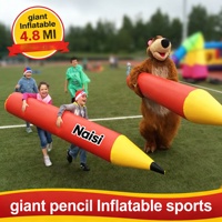 Crayon géant gonflable amusant en PVC pour activités, décoration, jeu de team building, stylo de couleur, peinture, fête, crayon de cire, pinceau