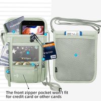 Dompet ramping keamanan pemblokir RFID, dengan tali penyandang leher, pemegang paspor, dompet leher perjalanan untuk pria dan wanita
