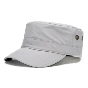 Groothandel Blank Plain Heren Caps Promotionele Custom Polyester Black Nieuwste Flat Top Baseball Cap