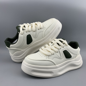 รองเท้าผ้าใบชายสไตล์เดินผูกเชือกรองเท้าบอร์ดระบายอากาศพื้นรองเท้าส้นแบนด้านบนสำหรับออกกำลังกายในชีวิตประจำวันการเดินชุดไลฟ์สไตล์ในเมือง - Product Image 4