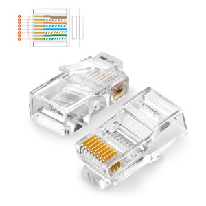 Conector RJ45 VCOM 3u 50u Chapado en Oro 8P8C Cat.5 Cat.5E, Enchufe RJ45 para Cable LAN - Product Image 3