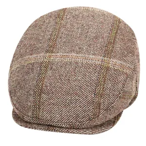 قبعة خريفية وشتوية كلاسيكية على شكل قبعة خيشومة كلاسيكية مصنعة من خيشومة الصوف لمقود السيارة قبعة برية من الصوف للقيادة