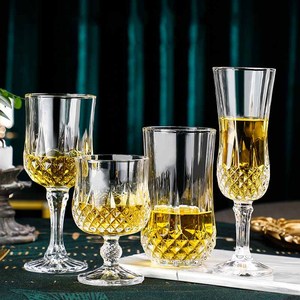 Conjunto de copa de vino de cristal de diamante Vintage europeo, vaso antiguo Arques, marca Brandy, copa de vino - Product Image 2