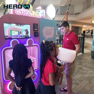 HEROVR Luxury Convenience Store Kids Flower Design Candy Cotton Vending Machine Equipamento Automático Para Sobremesa