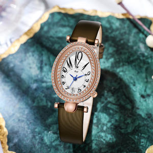 Montre pour femme avec diamants ovales, cadeau de Noël, mode décontractée, littéraire, étanche, quartz - Product Image 4
