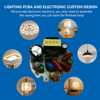 Placa PCBA LED de Iluminación Personalizada de la Marca Zhuning con Control Remoto Táctil con Atenuación, Control Remoto Infrarrojo y Control Remoto Inalámbrico de 2.4G