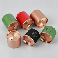 Boîte en papier cylindrique miniature biodégradable, de qualité alimentaire, pour thé en vrac, avec couvercle facile à ouvrir, emballage en tube de papier pour thé