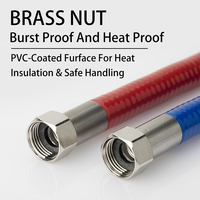 Tuyau flexible droit en acier inoxydable plaqué PVC pour l'isolation thermique de l'eau et la manipulation sécurisée des flexibles de douche et de plomberie