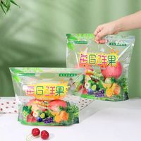 Sac d'emballage transparent personnalisé debout pour raisin citron pomme tomate carotte agriculture légumes fruits avec trou