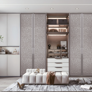 Armoire <span class=keywords><strong>de</strong></span> présentation <span class=keywords><strong>de</strong></span> style italien moderne <span class=keywords><strong>de</strong></span> luxe avec cadre en aluminium fin, poignée intégrée et porte en verre trempé - Product Image 1