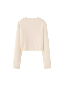 <span class=keywords><strong>AliExpress</strong></span> Cross-border Fashion All-match American Style Winter New Arrival Vintage Front Women's Shoulder Pullover Sweater 100% - Product Image 3