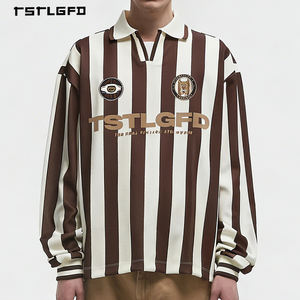 Fabricante de Ropa Urbana Premium, Camisetas Polo de Manga Larga para Hombre, Estilo Deportivo Informal, con Estampado de Letras y Bloques de Color - Product Image 1