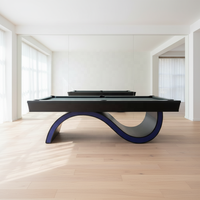Table de billard haut de gamme personnalisée de 9 pieds en verre trempé avec poches en cuir et coussin en laine, table chinoise transparente en cristal