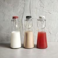 Botella de Vidrio Transparente de 1000 ml con Tapa de Cierre Hermético, Botella de Vidrio para Jugo o Vino de 32 oz, Botella de Agua de Vidrio de 600 ml para Uso Alimentario