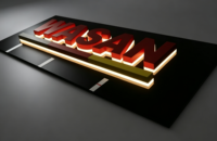 Enseigne LED 3D personnalisée, écologique, résistante à l'eau, avec logo pour les devantures de magasins, avec décoration rétroéclairée en acrylique