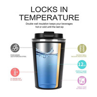 Mug à café thermique anti-fuite de 510 ml, tasse à bulles de thé, gobelet de voyage en acier inoxydable écologique, isolé sous vide, personnalisé pour le bureau