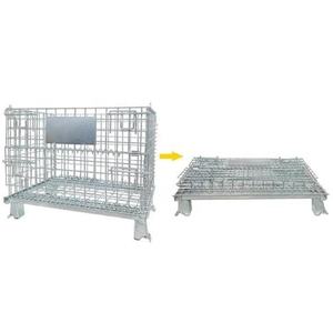 Welded <strong>Gabion</strong> Storage Cage with Wheels Square Mesh Galvanized <strong>Steel</strong> Wire for Warehouse Use Cutting &amp; Bending Services - Product Image 3