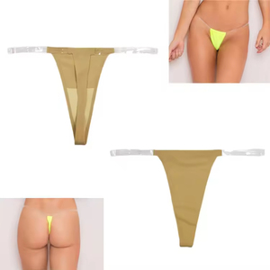 Nouvelle conception de culotte sexy pour femmes, couleur unie, dos en <span class=keywords><strong>T</strong></span>, transparente, TPU invisible, string, taille basse, avec technique de teinture unie - Product Image 2