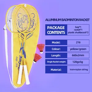 anyball 216批发便宜的价格铁合金羽毛球拍包的两个球拍，一个携带包两毽子