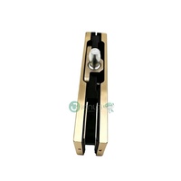 Accessoires de luxe en verre doré pour cloisons vitrées, fixation pivotante supérieure pour vitrine