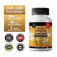 DUOZI OEM Curcuma Curcumine avec BioPerine 1500mg Capsules Végétaliennes Complément Alimentaire 60 Capsules Végétales