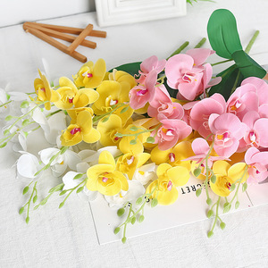 ดอกกล้วยไม้ฟาแลนนอปซิสประดิษฐ์ 5 ก้าน ทำด้วยมือจาก PVC/PU สำหรับตกแต่งบ้าน ของตกแต่งวันแม่ - Product Image 2