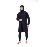 Combinaison de plongée en néoprène imperméable pour hommes et femmes, 3 mm, longueur genou, veste à capuche, séchage rapide, protection solaire, style long manteau