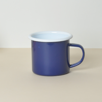 Tazas de esmalte de hierro de simplicidad clásica personalizadas Impresión corta pintada a mano con borde de plata inoxidable-como taza de regalo