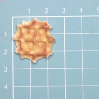 Mini Waffle de Resina Kawaii de Dibujos Animados, Suministro de Arte de Comida Simulada, Cabujón de Base Plana para Manualidades DIY y Decoración