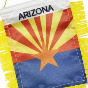 Custom Arizona State Satin Pennant Flag Car Mini Flag <b>Banner</b> With Yellow Tassels - Product Image 5
