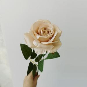 M257-Rosas rosas artificiales para decoración del hogar, nuevo diseño <span class=keywords><strong>de</strong></span> seda, color Nude, rosas, para boda y otoño - Product Image 5