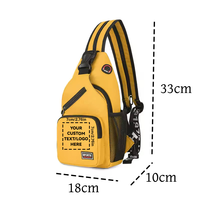 Sac à bandoulière unisexe personnalisé avec logo tendance, avec trou pour écouteurs, sac à bandoulière pour homme, sac de poitrine personnalisable avec lettres