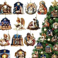 Groothandel Kerst Kribbe Sleutelhanger Set Cartoon Pluche Speelgoed 4 inch Gevulde Dieren Speelgoed Zachte Klauwautomaat Speelgoed voor Kinderen Party Bag
