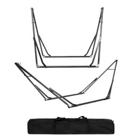 Hamac double portable Dylam en tissu parachute, avec support en acier, réglable, pour deux personnes, idéal pour le camping et la randonnée