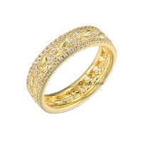 Bague en argent Sterling 925 et plaqué or 18K, zircon cubique, riche, cercle plein, bijoux