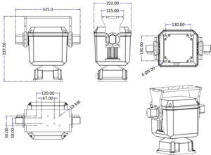 Độ chính xác cao điều hòa ổ đĩa CCTV cơ giới Pan/Tilt núi dễ dàng tích hợp TOP/Side tải 40kg SD/MMC thẻ nhớ DVR dữ liệu - Product Image 4