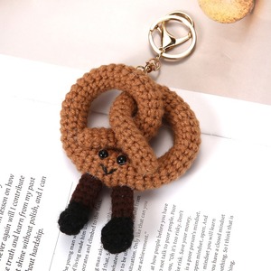 Crochet fait main Croissant Toast légume nuage porte-clés Mini mignon <span class=keywords><strong>laine</strong></span> tricoté tissé sac souple pendentif accessoires cadeau - Product Image 6