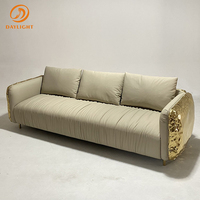 Luxus Couch Wohnzimmer Sofa Metall Messing Leder Sofa Set moderne Möbel Wohnzimmer