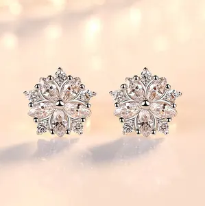 Fancy New Stud Bông Tai Ear Studs S925 Bạc Đồng Bông Tai Hoop Earrings Fine Jewelry Cho Phụ Nữ