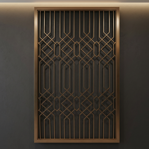 HareKrishna Modern Geometric Metal Wall Panel Decorative Laser Cut <b>Partition</b> <b>Screen</b> Interior Wall Decor - Product Image 2