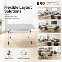 Table de formation moderne OEM en acier et bois, pliable et mobile, avec roulettes, pour salle de conférence et école