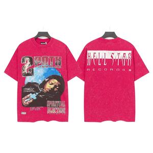 Camiseta Estampada Vintage <span class=keywords><strong>de</strong></span> Moda Americana 2026, Camiseta Casual Holgada <span class=keywords><strong>de</strong></span> Cuello Redondo y Manga Corta para <span class=keywords><strong>Hombre</strong></span>, Ropa Urbana <span class=keywords><strong>de</strong></span> Algodón Peinado - Product Image 6