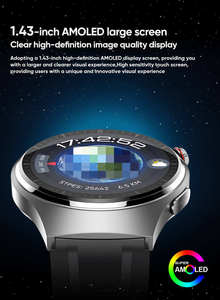 Montre connectée MT200 Health Smartwatch ECG, fréquence cardiaque, température, Android OEM, montres intelligentes, écran AMOLED 1,43', montre connectée pour hommes - Product Image 3