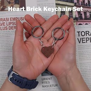 Ensemble de porte-clés en forme de cœur, blocs de construction DIY, puzzle en acrylique pour couples, breloques d'amour assorties, petit <span class=keywords><strong>ami</strong></span>, petite amie - Product Image 2