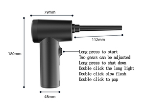 Soffiatore di polvere wireless montato per auto, dispositivo di rimozione della polvere a doppio uso per interni ed esterni, rimuovere efficacemente la polvere negli angoli morti - Product Image 3